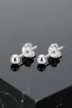 Kadın Gümüş Küpe - 3 mm 925 Ayar Gümüş Top Küpe