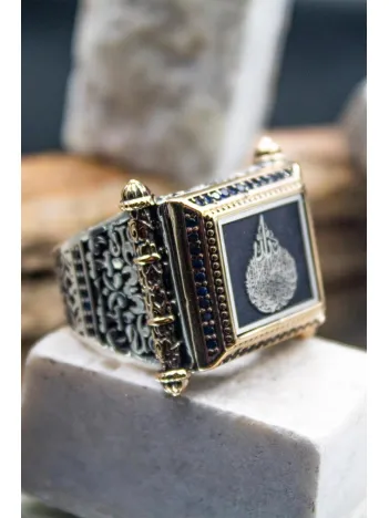 Kadın Kelime-i Şehadet Yazılı 925 Ayar Erkek Gümüş Yüzük Gyzyzkend04-syh