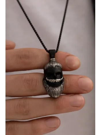 Erkek Kolye - Sakallı Baba Model Çelik Erkek Kolye - 316 L Paslanmaz Çelik Kolye