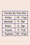 Kadın Gümüş Takı Seti - Feride Baget Taşlı Kolye, Bileklik, Yüzük, Küpe Tam Set