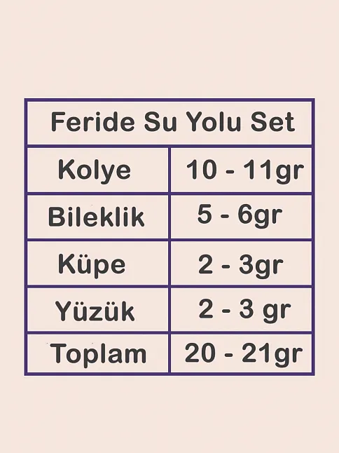 Kadın Gümüş Takı Seti - Feride Baget Taşlı Kolye, Bileklik, Yüzük, Küpe Tam Set