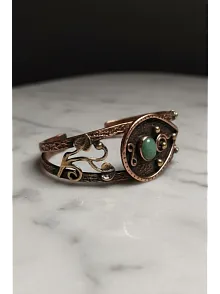 Kadın Bakır Bileklik - Yeşil Aventurin Taşlı Damla Model Kadın Bilezik Metal Kutu ve Doğal Taşlar Kadın Bakır Bileklik - Yeşil Aventurin Taşlı Damla Model Kadın Bilezik Metal Kutu ve Doğal Taşlar