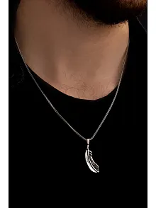 Kızılderili Tüy Gümüş Kolye Ucu Ve Kolye