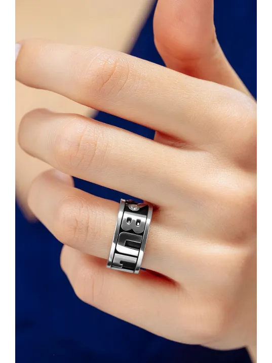 Kişiye Özel Orijinal Yakut Zümrüt Ve Zirkon Taşı İsim Yazılabilir 925 Ayar Gümüş Erkek Alyans Yüzük