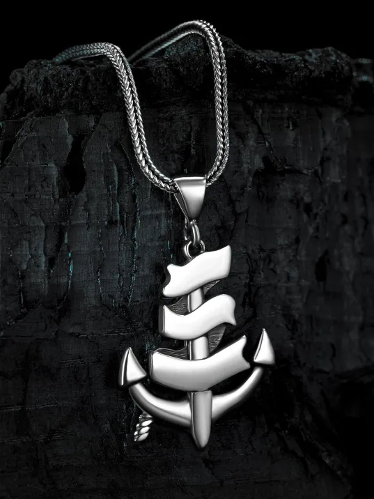 Erkek Gümüş Kolye - Çapa Figürlü Tilki Kuyruğu Zincir Erkek Kolye Erkek Gümüş Kolye - Çapa Figürlü Tilki Kuyruğu Zincir Erkek Kolye