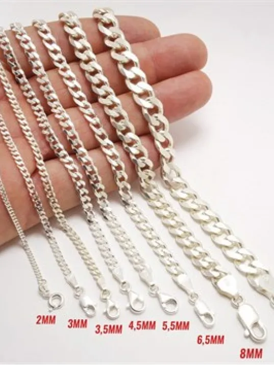 Gümüş Gurmet Zinciri Erkek Bayan Gümüş Kolye Zincir