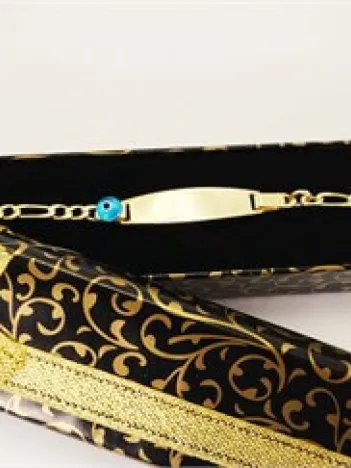 Altın Rengi Gümüş Bebek Çocuk Künye Bileklik İsim Yazılır