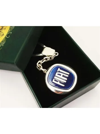 Gümüş Fiat Anahtarlık Mavi Mineli
