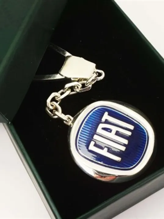 Gümüş Fiat Anahtarlık Mavi Mineli