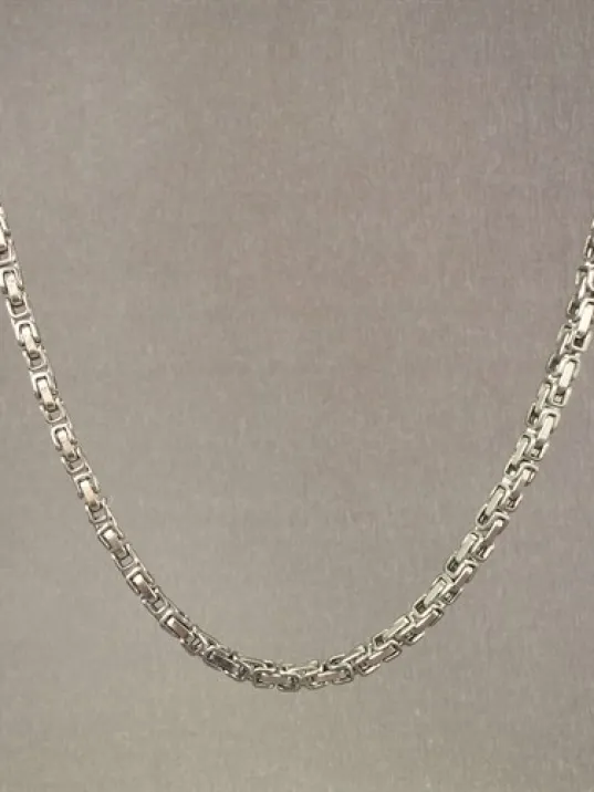 2,5mm En İnce Kral Çelik Erkek Kolye Zincir