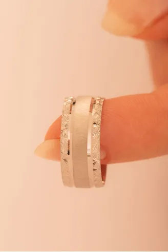 Ares Model Erkek Gümüş Tek Alyans Yüzük Nişan Söz Yüzüğü