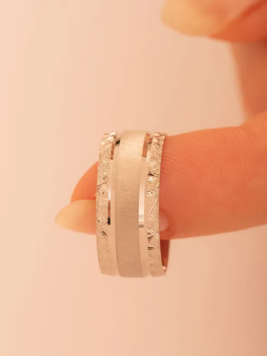 Ares Model Erkek Gümüş Tek Alyans Yüzük Nişan Söz Yüzüğü