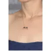 Rose Melek Kanatlı Siyah Ve Pembe Zirkon Taşlı 925 Ayar Gümüş Kadın Kolye GKLMLKKNTLI-ALT