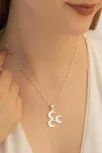 Üç Hilal Gümüş Ülkücü Bayan Kolye Zincir GKLGMSUCHLK