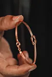 Erkek Gümüş Bileklik - El Yapımı Rose Kaplama Aşk Düğümü Erkek Bileklik Kelepçe