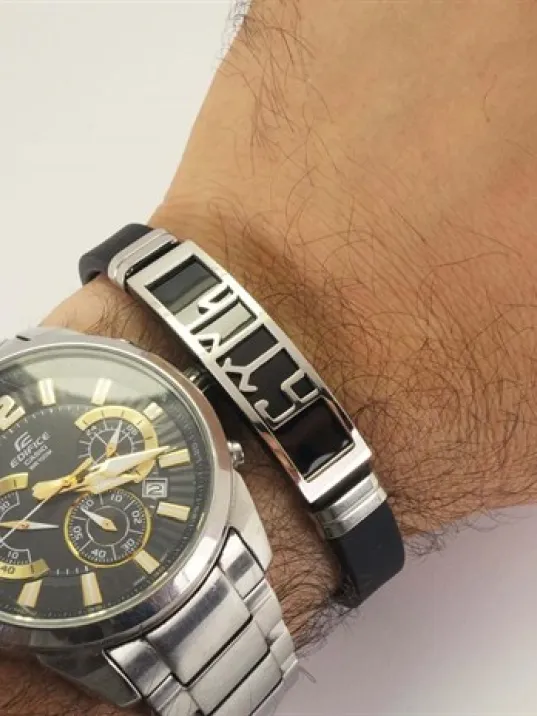 Göktürkçe Türk Yazılı Erkek Bileklik Paslanmaz Çelik