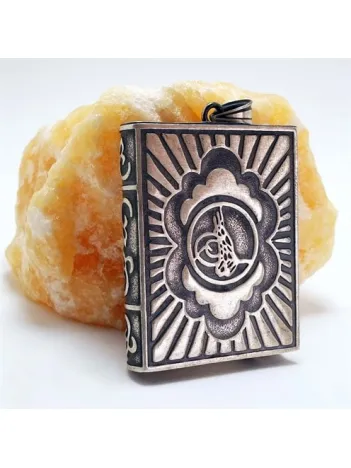 Büyük Boy Tuğralı Gümüş Muska Haznesi