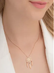 Düş Kapanı Bayan Gümüş Kolye Rose GKLALTDUSKP