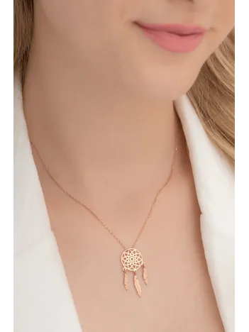 Düş Kapanı Bayan Gümüş Kolye Rose GKLALTDUSKP