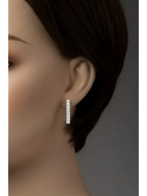 Eftalya Model Gümüş Su Yolu Kadın Küpe