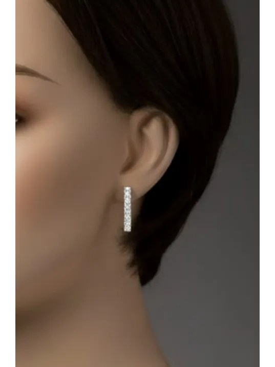 Eftalya Model Gümüş Su Yolu Kadın Küpe