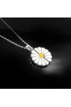 Gizli İsim Yazılabilir 925 Ayar Papatya Çiçek Modeli Bayan Gümüş Kolye GKLPAPATYAI-BYZ