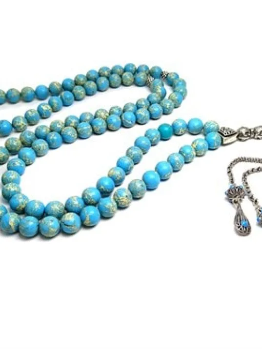 Doğal Firuze Taşlı 99’lu Gümüş Tespih Doğal Firuze Taşlı 99’lu Gümüş Tespih