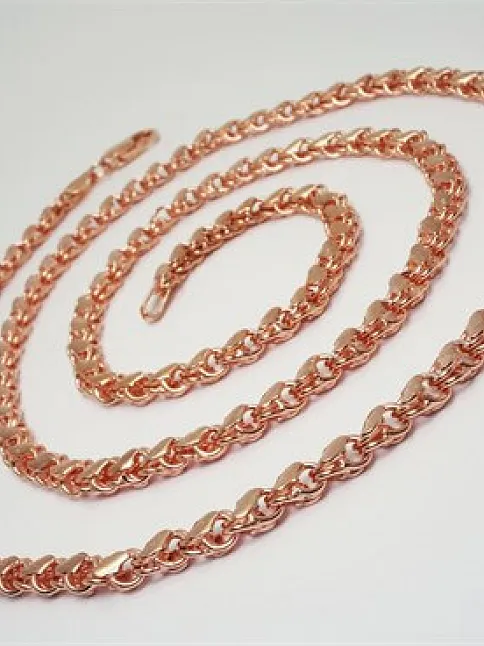 Rose Altın Modeli Pullu Uzun Bayan Gümüş Kolye