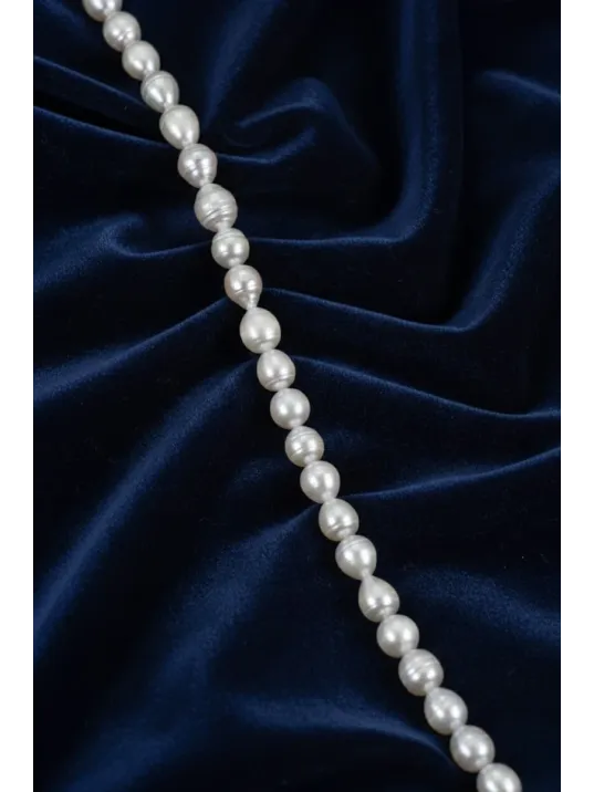 Gerçek Dizi İnci - 8mm Doğal Beyaz Yanar Dönerli Tatlısu Yuvarlak İnci Takı Yapım Malzemesi