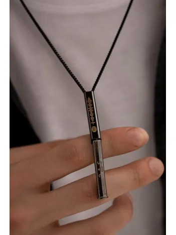 Erkek Çelik Kolye - Açılabilir Spotify Çelik Bar Çelik Kolye