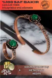 Kadın Bakır Bileklik Yüzük Set - Yeşil Akik Taşı Ağaç Kabuğu Model İnce Metal Kutu Kuvars Taş Kadın Bakır Bileklik Yüzük Set - Yeşil Akik Taşı Ağaç Kabuğu Model İnce Metal Kutu Kuvars Taş
