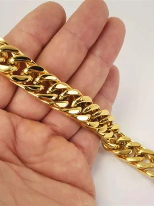 Altın Rengi Sarı Çelik Erkek Bileklik Mükemmel Kalite!!