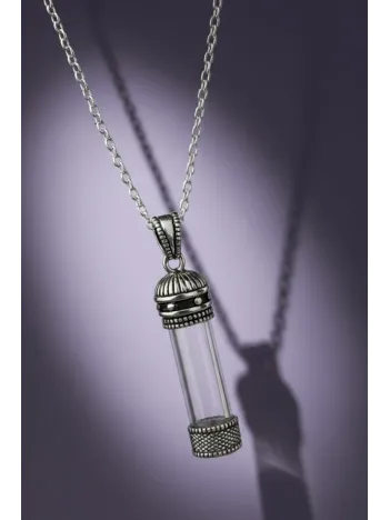 Kadın Gümüş Kolye - Dua Eklenebilir Tılsım Tüp Cevşen Haznesi