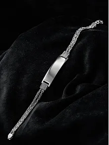 Erkek Gümüş Bileklik - İsim Yazılan 2.8 mm Çift Yuvarlak Kral Zincir Erkek Bileklik