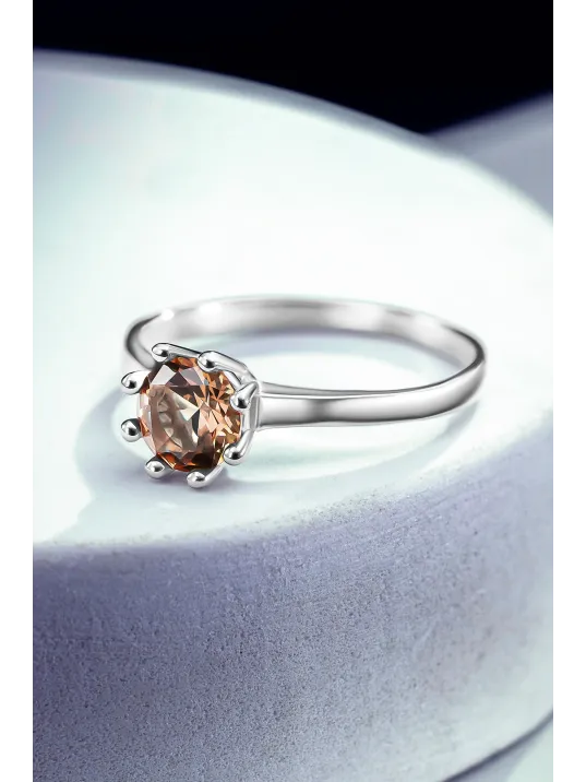 Kadın Gümüş Yüzük - Zultanit Taşlı Tektaş Gümüş Yüzük