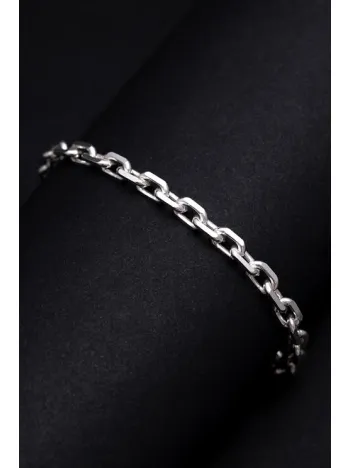 Erkek Gümüş Bileklik - 5mm Forse Model Gümüş Erkek Bileklik