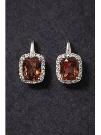 Kadın Gümüş Küpe - Kare Model Zultanit Taşlı Kadın Gümüş Küpe