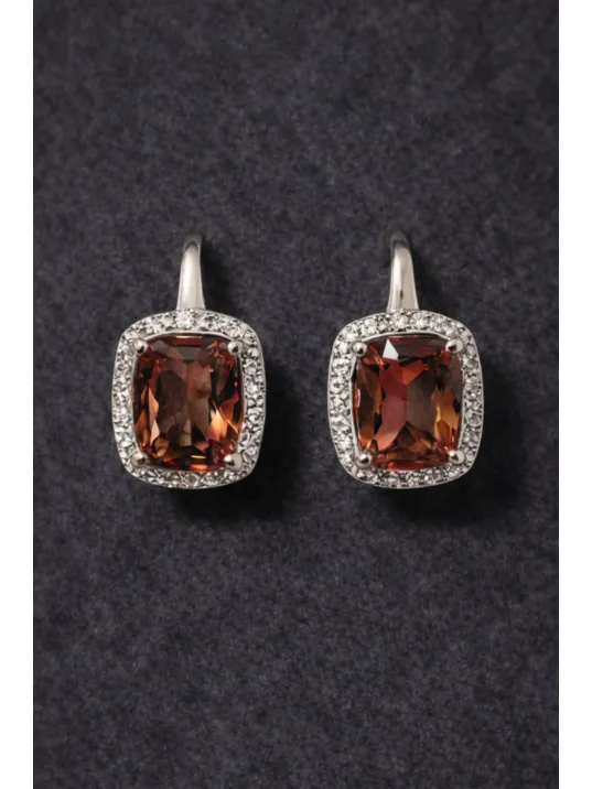 Kadın Gümüş Küpe - Kare Model Zultanit Taşlı Kadın Gümüş Küpe