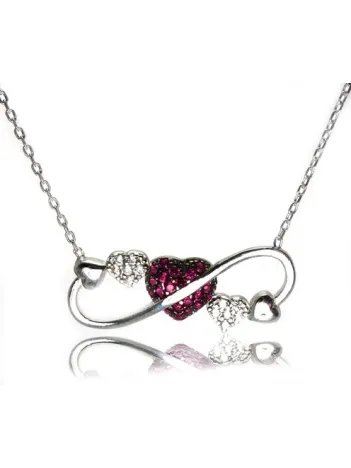 Kalpli Sonsuzluk Bayan Gümüş Kolye Orta Boy