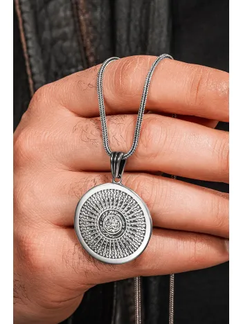 925 Ayar Gümüş 35 Besmele İşlemeli Kolye Dualı Erkek Gümüş Kolye 925 Ayar Gümüş 35 Besmele İşlemeli Kolye Dualı Erkek Gümüş Kolye