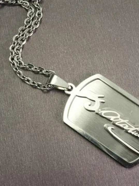 OttoMan Atatürk İmzalı Çelik Erkek Kolye Zincir OttoMan Atatürk İmzalı Çelik Erkek Kolye Zincir