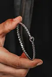 Erkek Gümüş Bileklik - El Yapımı Oksitli Gümüş Zahir Erkek Bileklik Kelepçe