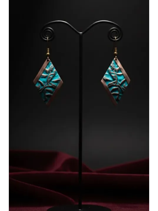 Kadın Bakır Set - Turkuaz Okyanus Fısıltısı Model Bakır Kadın Kolye Bileklik Yüzük Küpe Set