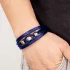 Erkek Deri Bileklik - Çoklu Retro Paslanmaz Çelik Top Ve Lacivert Deri Bileklik Erkek Deri Bileklik - Çoklu Retro Paslanmaz Çelik Top Ve Lacivert Deri Bileklik
