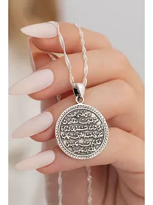 Nazar Duası Kıtmir Bayan Gümüş Kolye Zincir