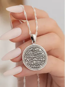 Nazar Duası Kıtmir Bayan Gümüş Kolye Zincir