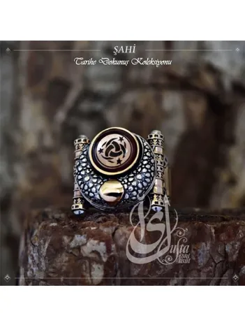 İslam Usta Tasarımı Şahi Gümüş Erkek Yüzük