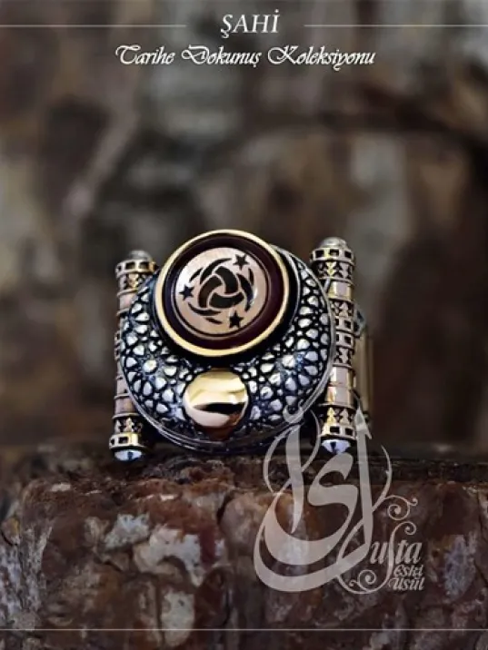 İslam Usta Tasarımı Şahi Gümüş Erkek Yüzük