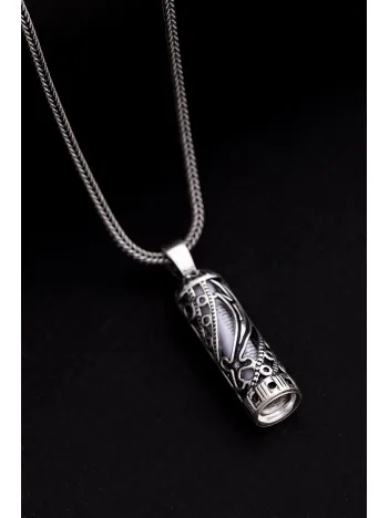 Hz Ali Zülfikar Cevşen Kolye Muska Gümüş Erkek Zincir