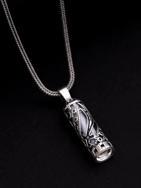 Hz Ali Zülfikar Cevşen Kolye Muska Gümüş Erkek Zincir